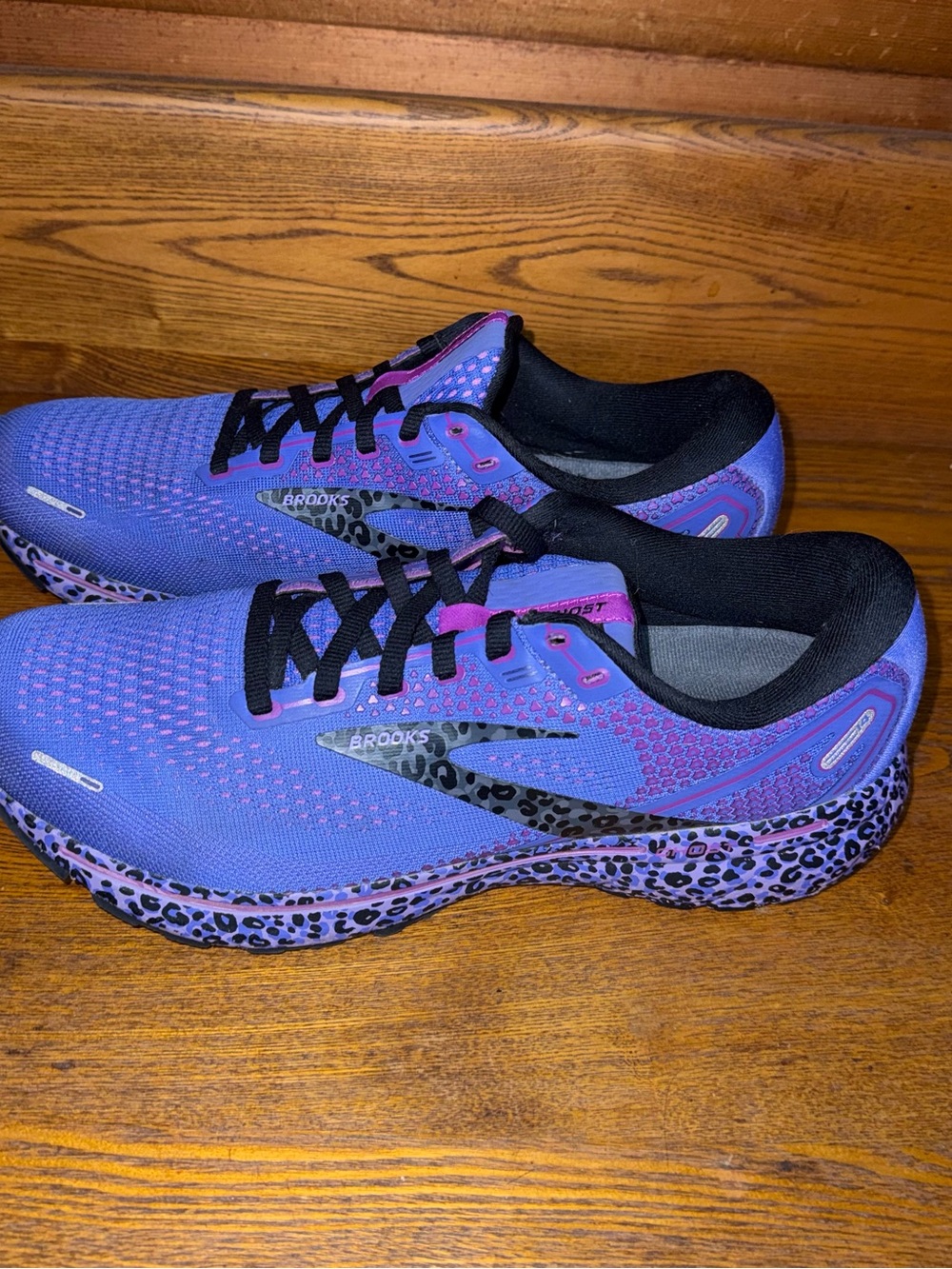 Brooks Ghost 14Women’s Running Shoes - Purple with Black Leopard Midsole S 11.5 - Picture 2 of 11